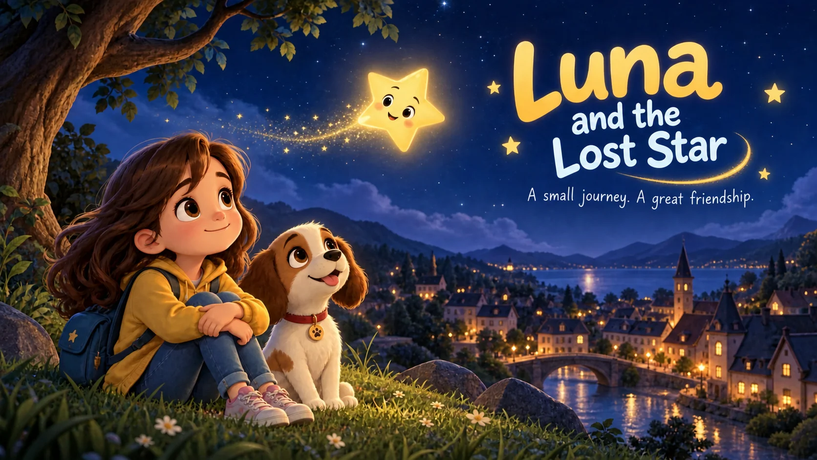 Night-time illustration from the Luna storybook